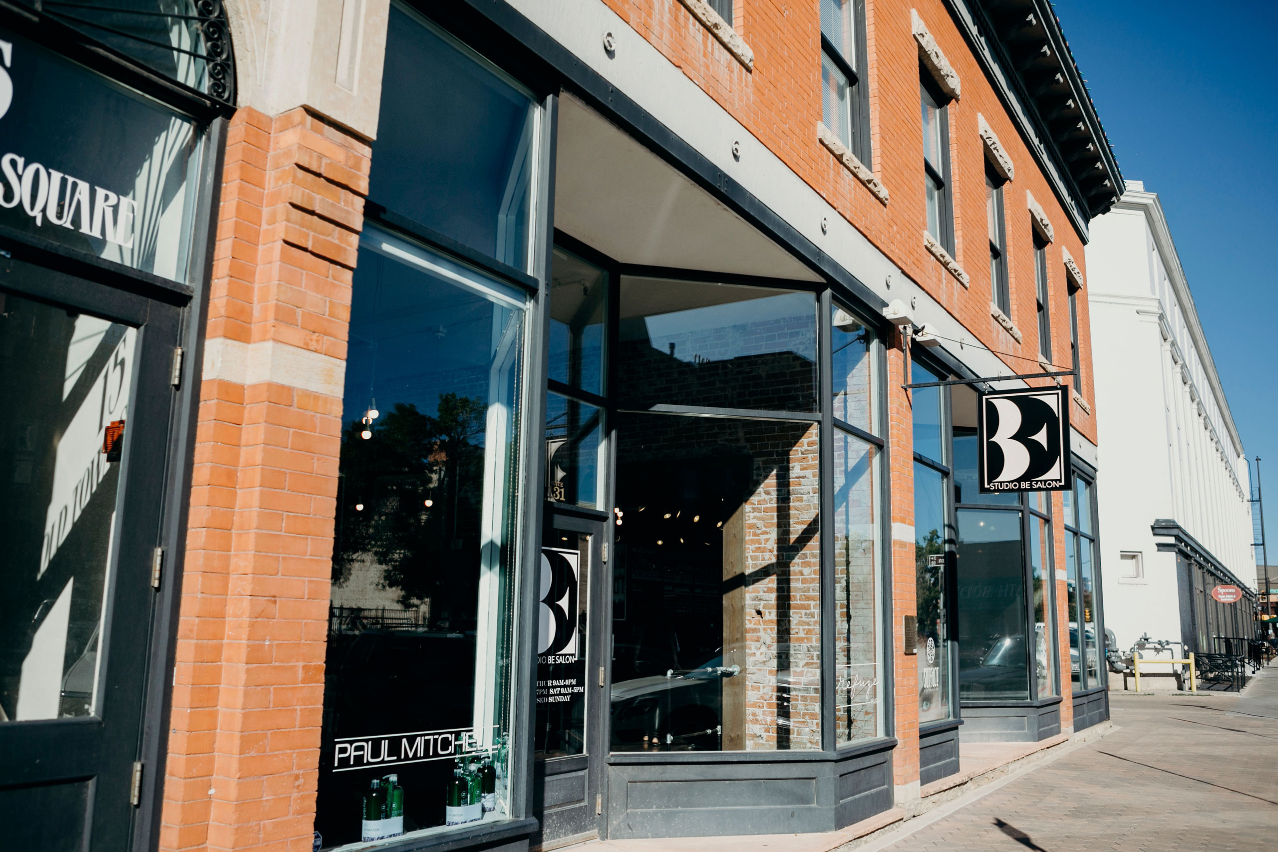 front entrance of old town fort collins location studio be salon